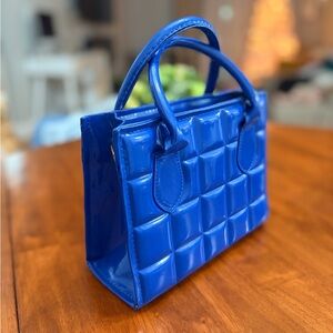 Blue Quilted Handbag